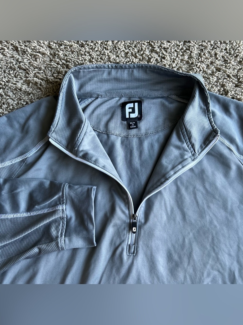 FootJoy Pullover Mens Large Gray 1/4 Zip Golf Active Performance ProDry Sweater
